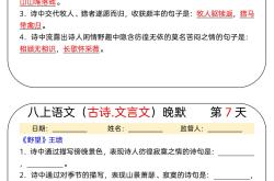 
八上新教材基础知识一课一练字词文言文练习
