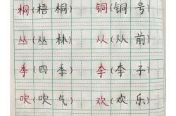 二年级语文生字书写常见错误
