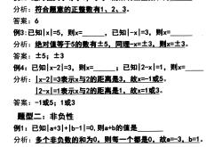 初一上数学绝对值奇点偶段法求最值
