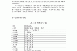 高一生物复习计划（期末）(高一生物期末考试知识点总结)