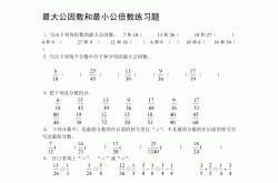 六年级最大公因数最小公倍数（短除法）
